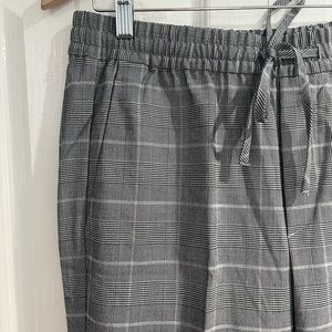 H&M Slim Fit Black/White Plaid Joggers